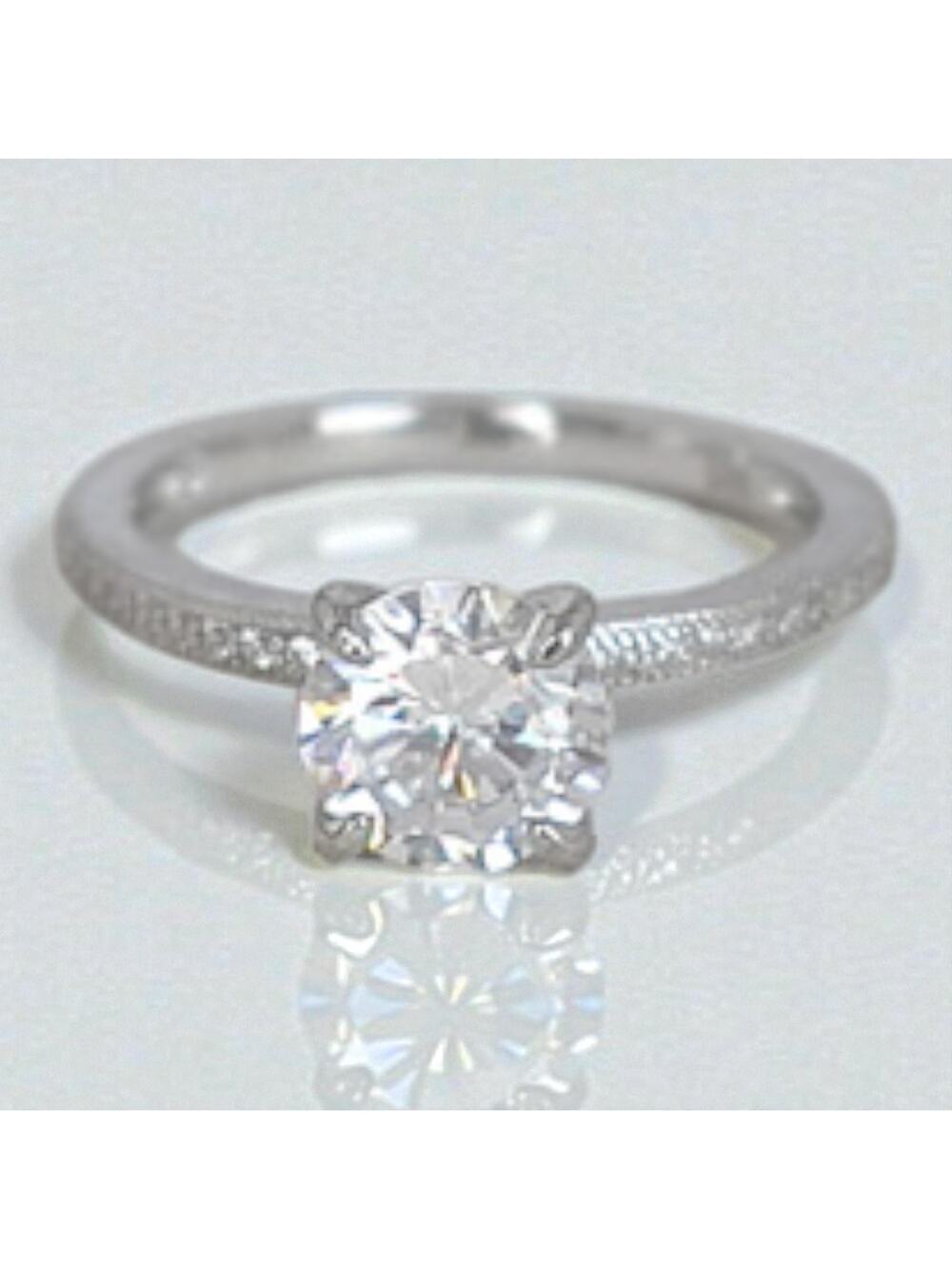 Sterling Silver 925 Cubic Zirconia Engagement Style Ring Clear CZ Size 6 2.33g